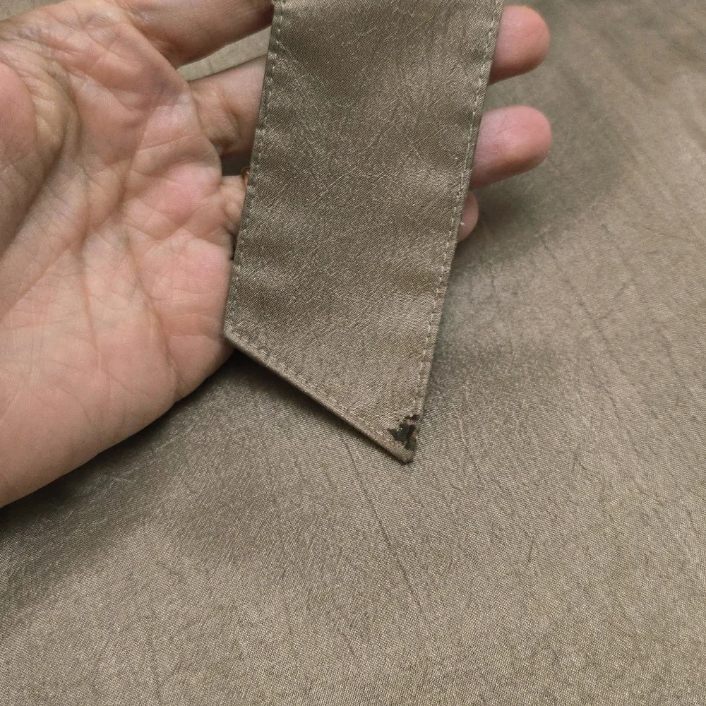 Vintage Taupe Beige Trench Coat 14 Tan Khaki Crinkle Full Length Raincoat Jacket - Picture 12 of 16